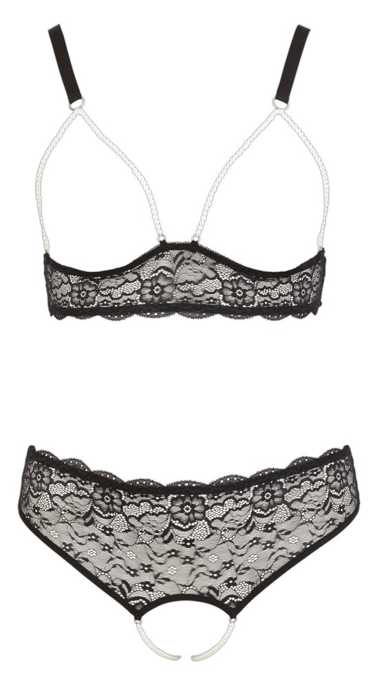 Cottelli CURVES beugellos bra met parels - Zwart - Cottelli CURVES - SKU: 22129001041