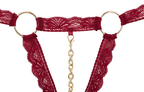 Cottelli LINGERIE Bra met open cups en afneembare ketting - Rood - Cottelli LINGERIE - SKU: 22130103111