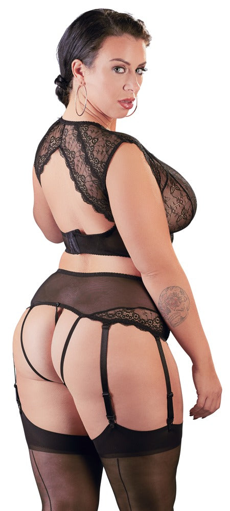 Cottelli CURVES bralette met strassteentjes - Zwart - Cottelli CURVES - SKU: 22131841041