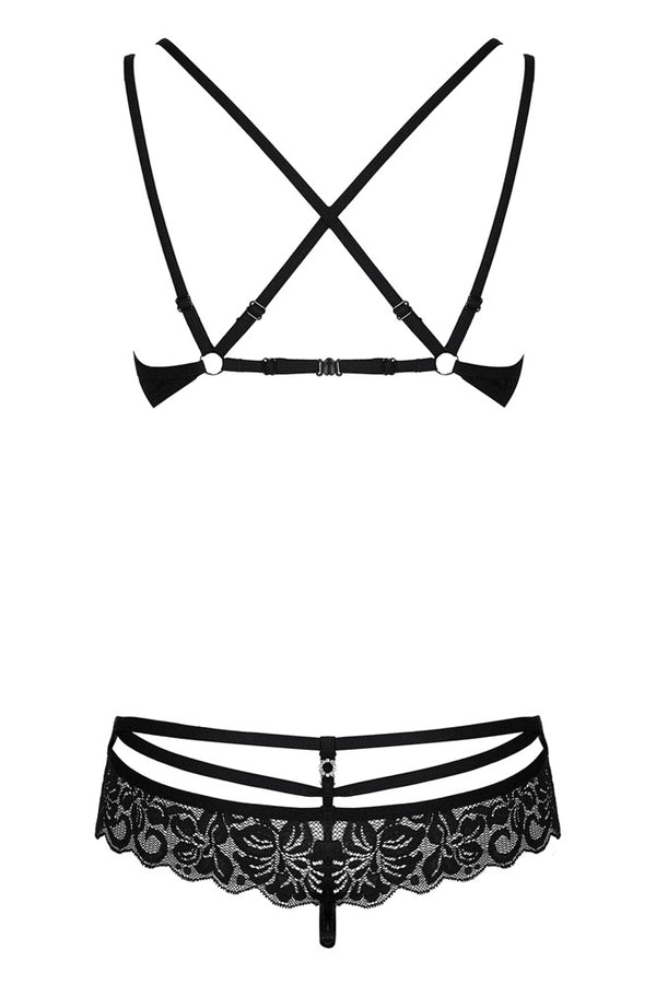 Obsessive beugelbra met strassteentjes - Zwart - Obsessive - SKU: 22135401111