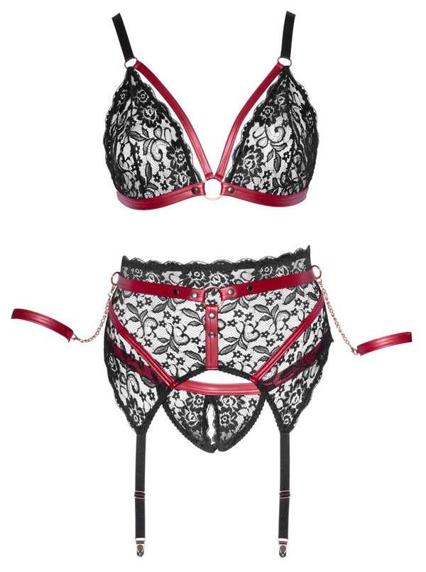 Cottelli BONDAGE Jarretel set - Zwart - Cottelli BONDAGE - SKU: 22139401071