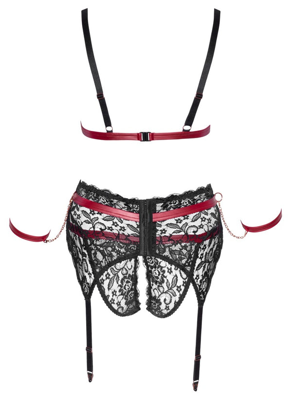 Cottelli BONDAGE beugellos jarretel set - Zwart - Cottelli BONDAGE - SKU: 22139401071