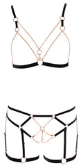 Cottelli LINGERIE Bondage set met afneembare kettingen - Zwart