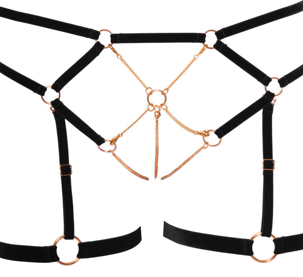 Cottelli LINGERIE bondage set met kettingen - Zwart - Cottelli LINGERIE - SKU: 22139581021