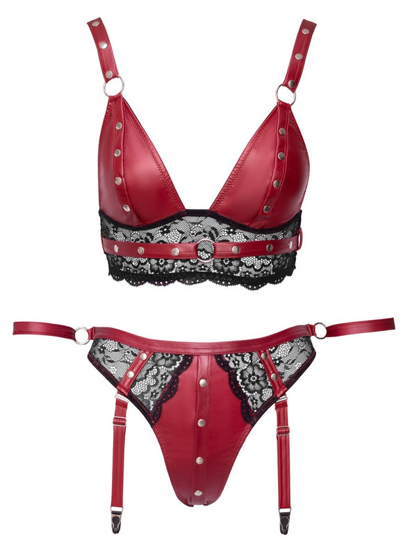 Cottelli BONDAGE bralette met cups - Rood - Cottelli BONDAGE - SKU: 22141993021