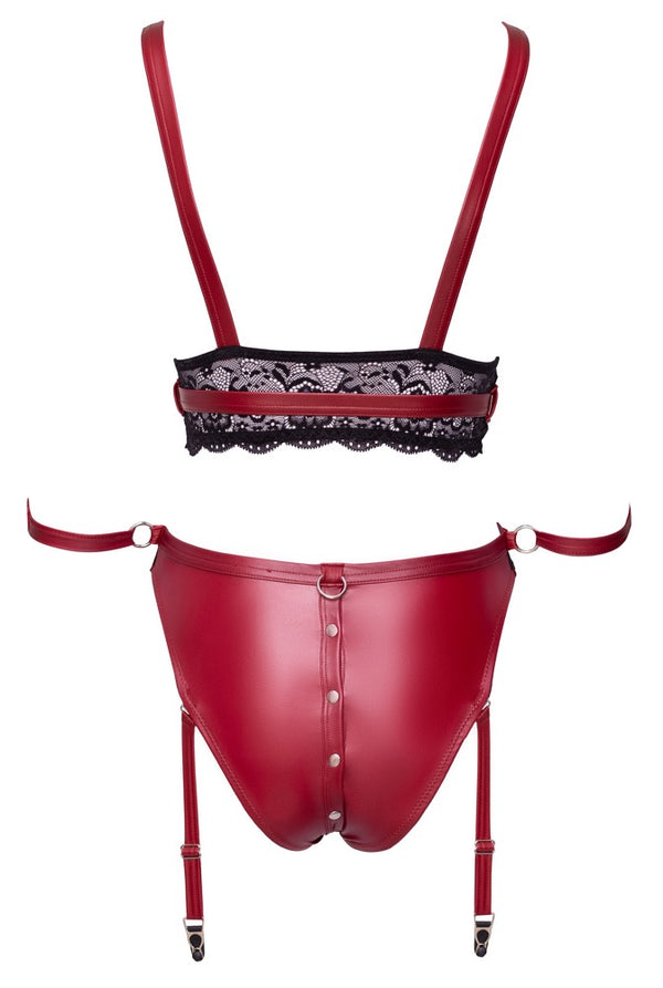 Cottelli BONDAGE bralette met cups - Rood - Cottelli BONDAGE - SKU: 22141993021