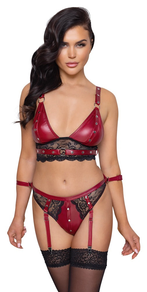 Cottelli BONDAGE bralette met cups - Rood - Cottelli BONDAGE - SKU: 22141993021