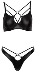 Cottelli LINGERIE Bra met beugelcups en rio string - Zwart
