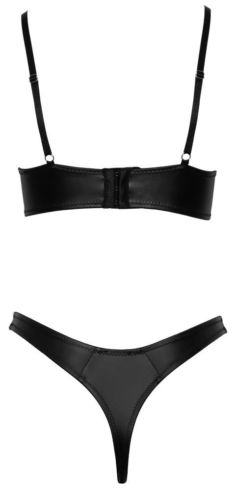 Cottelli LINGERIE set met beugel en jarretels - Zwart - Cottelli LINGERIE - SKU: 22142371231