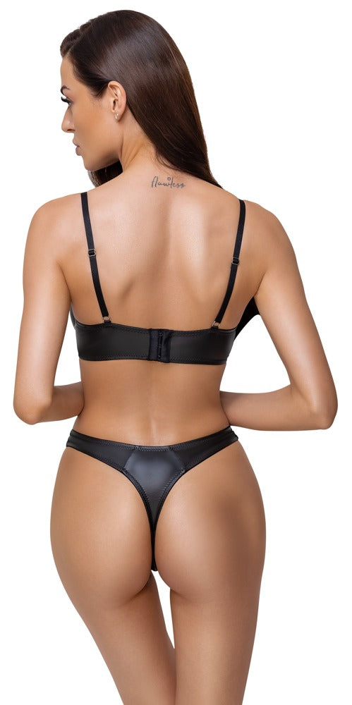 Cottelli LINGERIE set met beugel en jarretels - Zwart - Cottelli LINGERIE - SKU: 22142371231