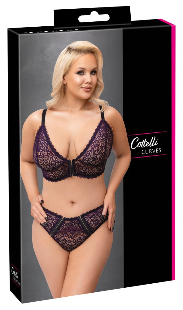 Cottelli CURVES kant bralette set - Paars - Cottelli CURVES - SKU: 22142454071