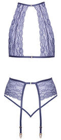 kissable Jarretel set met beugelloze beha - Lavendel