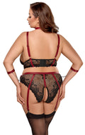 Cottelli BONDAGE Bondage set met rode details en armmanchetten - Zwart