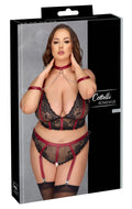 Cottelli BONDAGE Bondage set met rode details en armmanchetten - Zwart