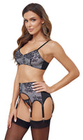 Cottelli LINGERIE stijlvol trio met ritsen - Zwart