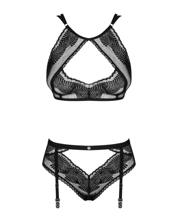 Obsessive Allastia tweedelige set - Zwart - Obsessive - SKU: 22147171131