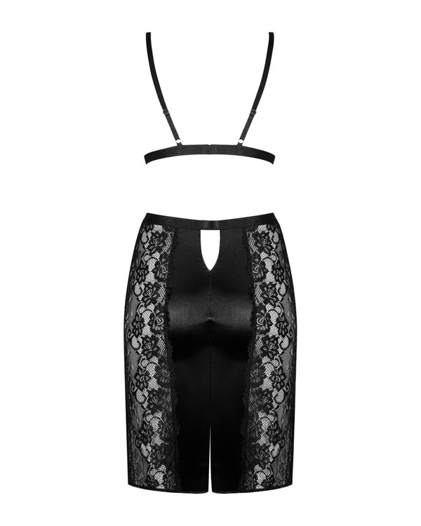 Obsessive Blanita satijnen set - Zwart - Obsessive - SKU: 22147501111