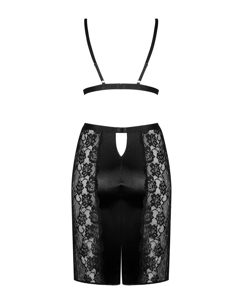 Obsessive Blanita satijnen set - Zwart