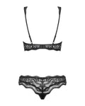 Obsessive Bra met beugel en thong - Zwart