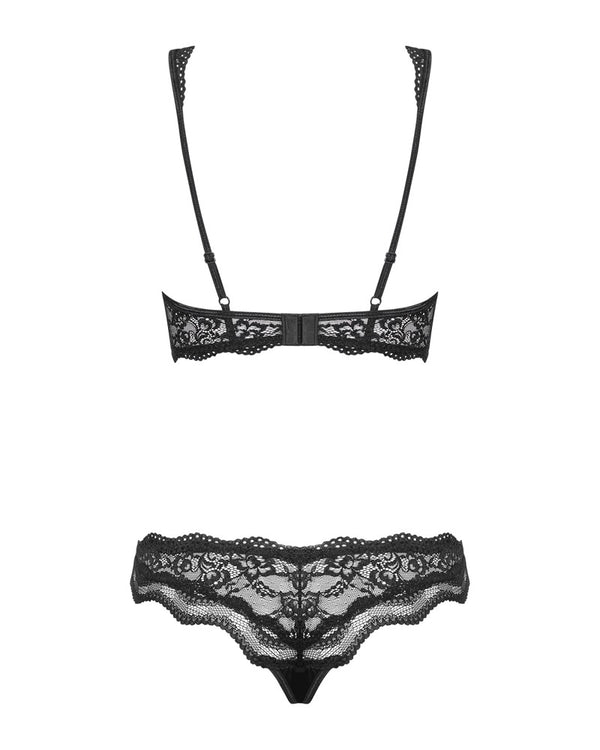 Obsessive Bra met beugel en thong - Zwart - Obsessive - SKU: 22149201111