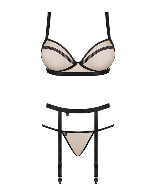 Obsessive Nudelia 3-delig set - Bruin - Obsessive - SKU: 22149545131