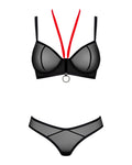 Obsessive beugelbeha’s bra en string set Glandez - Zwart
