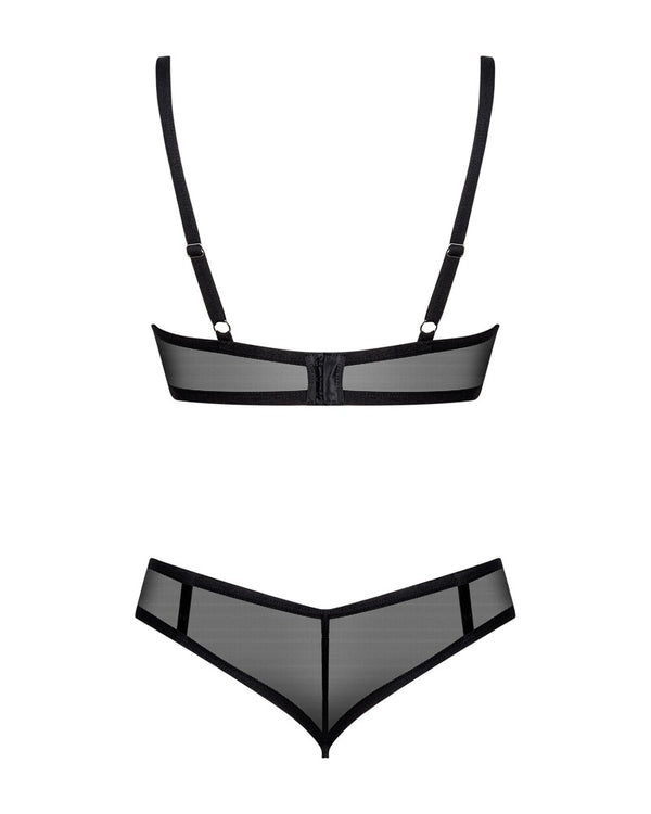 Obsessive Glandez beugelbra en thong - Zwart - Obsessive - SKU: 22151601141