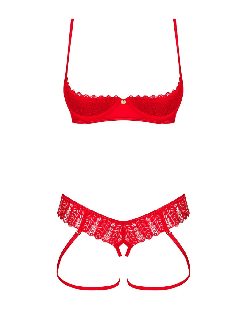 Obsessive lingerieset Ingridia crotchless met inzetstuk