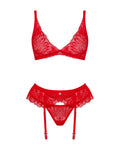 Obsessive jarretelset Chilisa met bra en string - Rood
