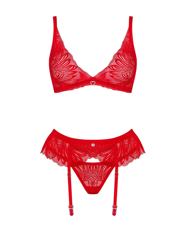 Obsessive Chilisa set jarretel set - Rood - Obsessive - SKU: 22152413141