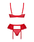 Obsessive jarretelset Chilisa met bra en string - Rood
