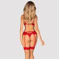Obsessive jarretelset Chilisa met bra en string - Rood