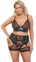 Cottelli CURVES Jarretel set - Zwart