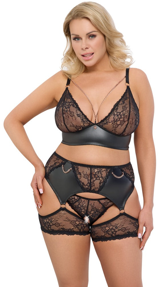 Cottelli CURVES Jarretel set - Zwart
