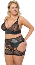 Cottelli CURVES Jarretel set - Zwart
