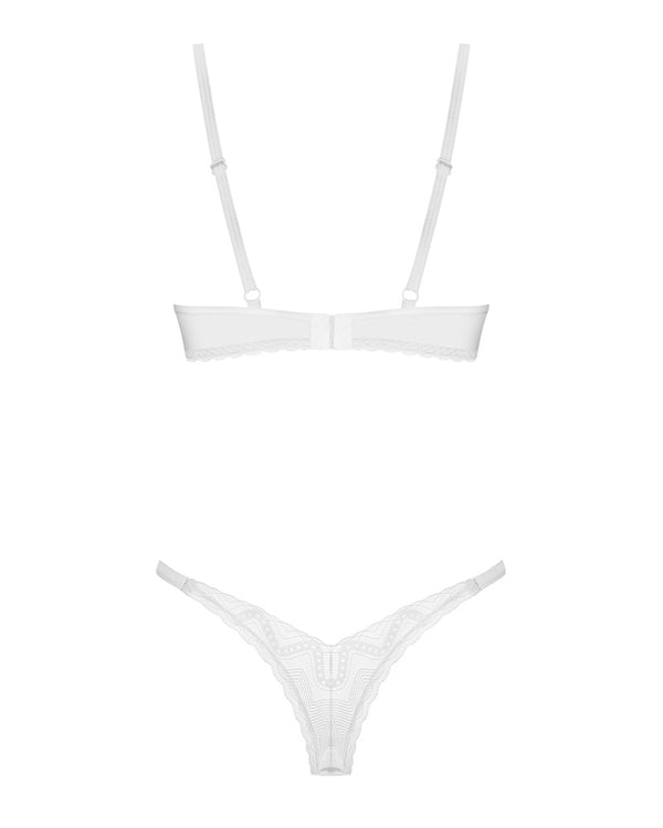 Set draadloos met kanten details - Wit - Obsessive - SKU: 22154112121