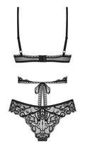 Obsessive beugelloze lingerieset Blomentis - Zwart