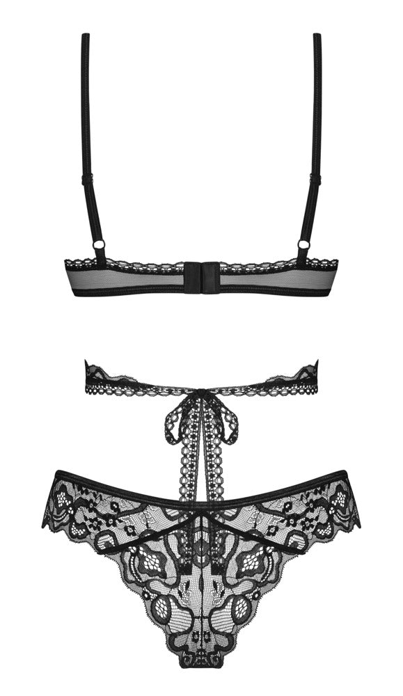 Obsessive beugelloze lingerieset Blomentis - Zwart - Obsessive - SKU: 22154381121