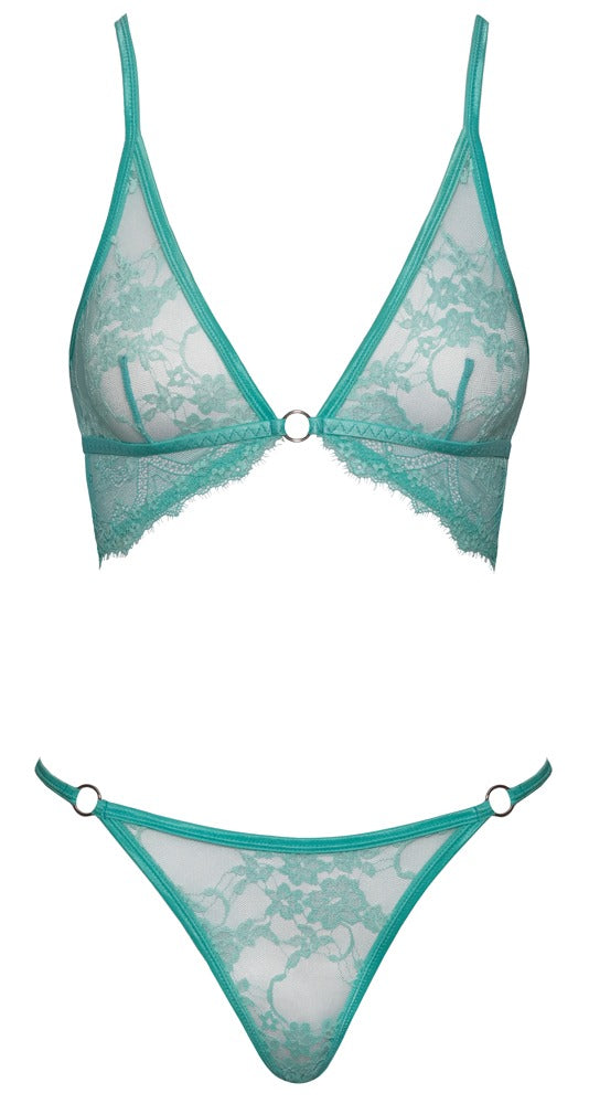 Set met draadloze beha en slip - Turquoise - Fantasy by Cottelli - SKU: 22154624111