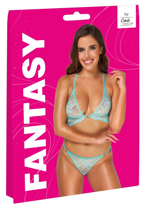 Set met draadloze beha en slip - Turquoise - Fantasy by Cottelli - SKU: 22154624111