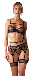 Obsessive Jarretel set - Zwart