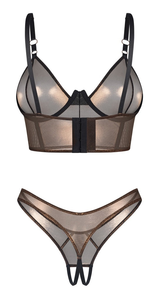 Obsessive Soranna beugelbra en thong - Bruin - Obsessive - SKU: 22157057131