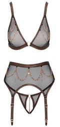 Abierta Fina Jarretel set - Zwart