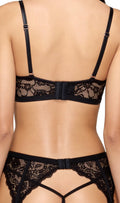 Cottelli LINGERIE Jarretel set met bloemenkant - Zwart