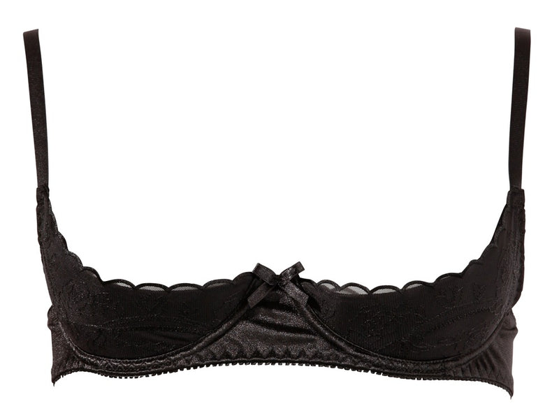 Cottelli LINGERIE BH met jarretels en borduursel - Zwart