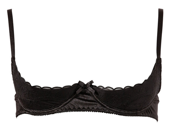 Cottelli LINGERIE boord bra met borduursel - Zwart - Cottelli LINGERIE - SKU: 22201211211