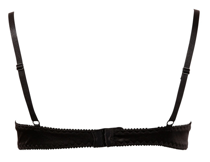 Cottelli LINGERIE BH met jarretels en borduursel - Zwart