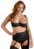 Cottelli CURVES Beugelbeha met jarretels en gewatteerde cups - Zwart
