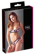 Cottelli LINGERIE Beugelbeha met jarretels en kruisloze slip - Roze
