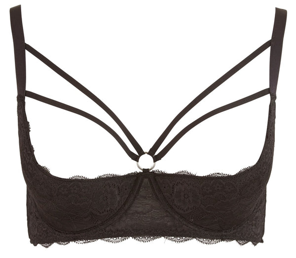 Cottelli CURVES beugelrok met bloemenkant - Zwart - Cottelli CURVES - SKU: 22209381431